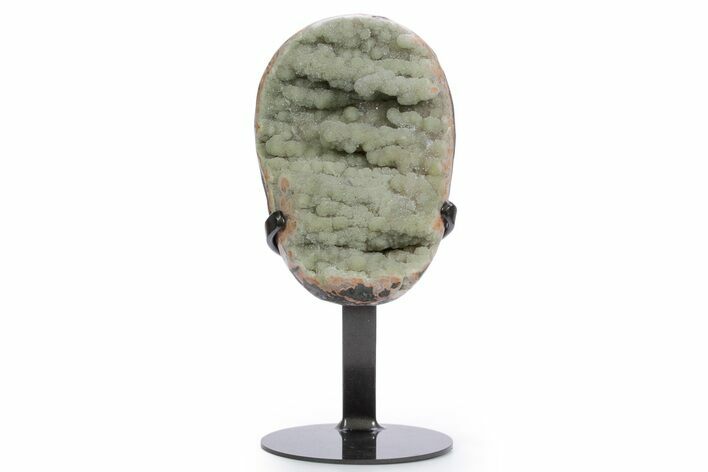 Sparkling Green Druzy Quartz Formation on Metal Stand #357208